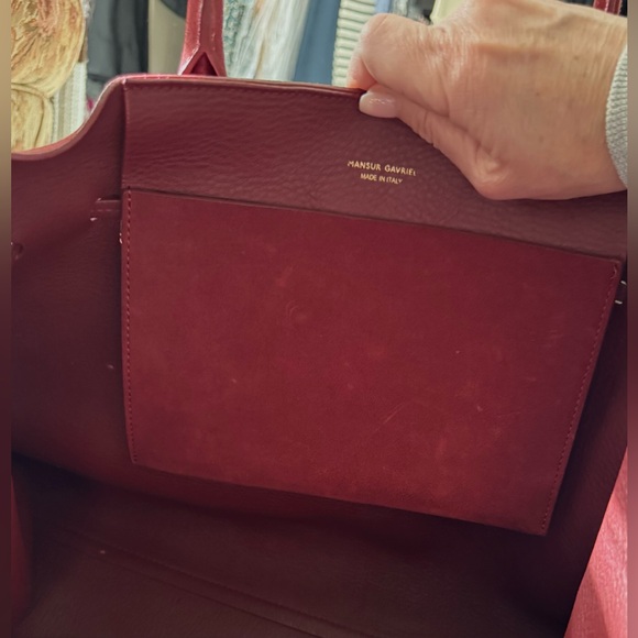 Mansur Gavriel Large Sun Tote in Burgundy Suede - Picture 8 of 9